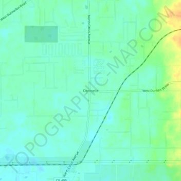 Citronelle topographic map, elevation, terrain