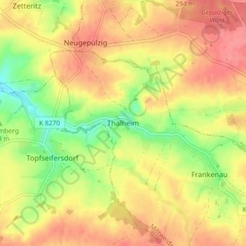 Thalheim topographic map, elevation, terrain