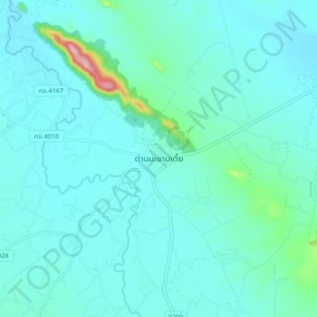 Dan Makham Tia topographic map, elevation, terrain