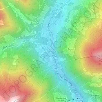 Luttach - Lutago topographic map, elevation, terrain