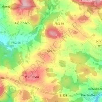 Kirchl topographic map, elevation, terrain