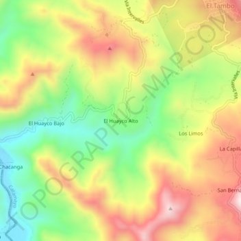 El Huayco Alto topographic map, elevation, terrain