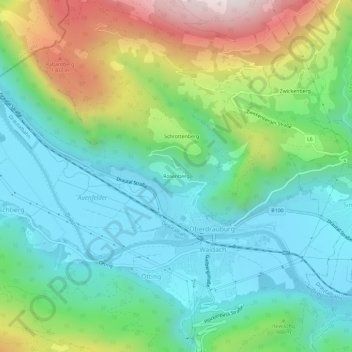 Rosenberg topographic map, elevation, terrain