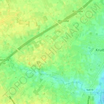 Molenberg topographic map, elevation, terrain