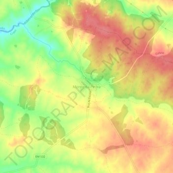 Monte da Pedra topographic map, elevation, terrain