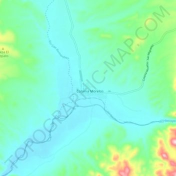 Colonia Morelos topographic map, elevation, terrain