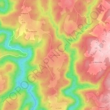 Le Colombier topographic map, elevation, terrain