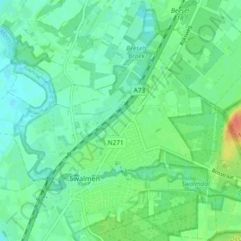 Heide topographic map, elevation, terrain