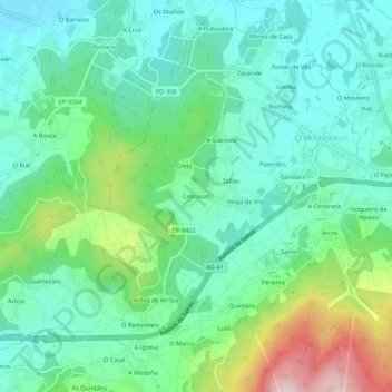 Caticovas topographic map, elevation, terrain
