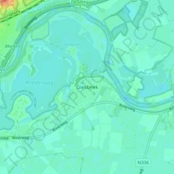 Giesbeek topographic map, elevation, terrain