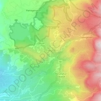 Negal topographic map, elevation, terrain