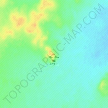 Hallifax Hill topographic map, elevation, terrain