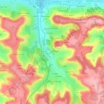 Nicole topographic map, elevation, terrain