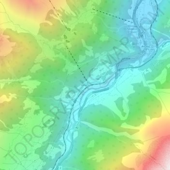 Intschi topographic map, elevation, terrain