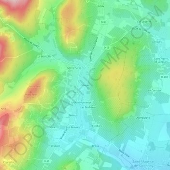 Pinagot topographic map, elevation, terrain