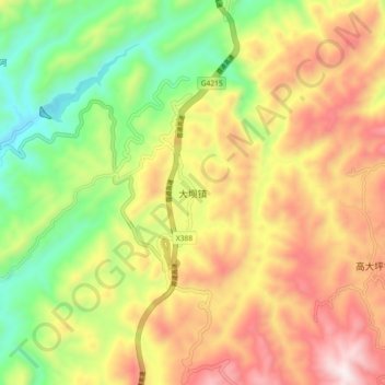 Daba topographic map, elevation, terrain
