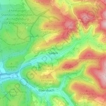 Soden topographic map, elevation, terrain
