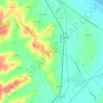 Sanfatucchio topographic map, elevation, terrain