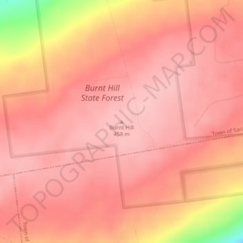 Burnt Hill topographic map, elevation, terrain