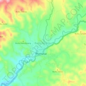 Rante Tangnga topographic map, elevation, terrain