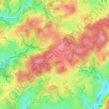 Ommerborn topographic map, elevation, terrain