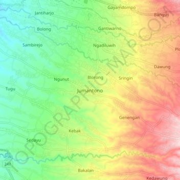 Jumantono topographic map, elevation, terrain