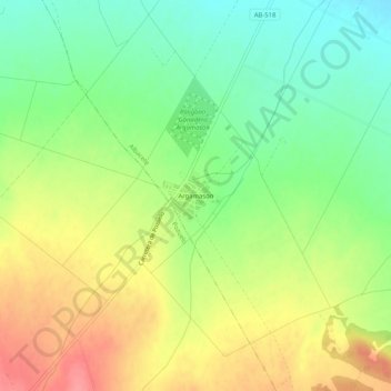 Argamasón topographic map, elevation, terrain