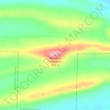 Pinnacle Mountain topographic map, elevation, terrain