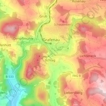 Altbachhaus topographic map, elevation, terrain