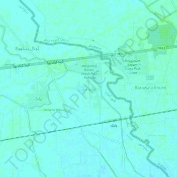Bhanu Chak topographic map, elevation, terrain