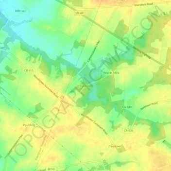 Slabtown topographic map, elevation, terrain