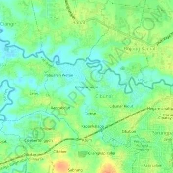 Cibunarmujia topographic map, elevation, terrain