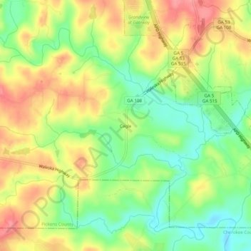 Cagle topographic map, elevation, terrain