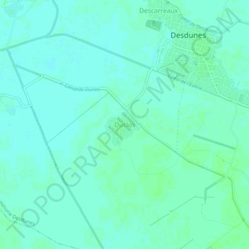 Duclos topographic map, elevation, terrain