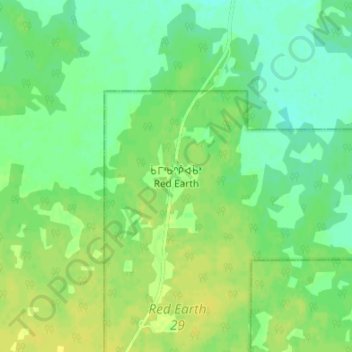 Red Earth topographic map, elevation, terrain