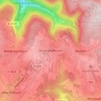 Strümpfelbrunn topographic map, elevation, terrain