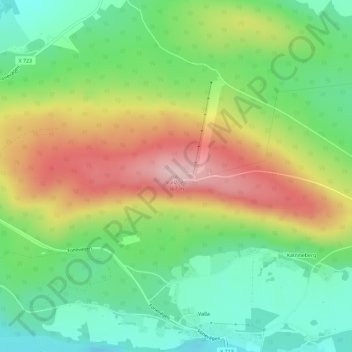 Vallåsen topographic map, elevation, terrain