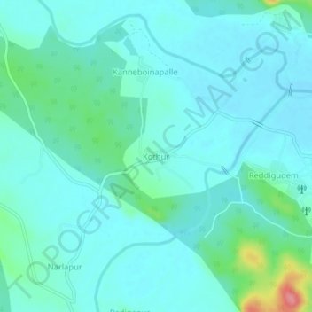 Kothur topographic map, elevation, terrain