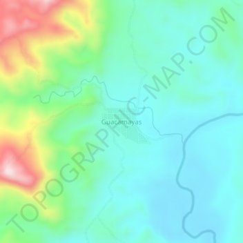 Guacamayas topographic map, elevation, terrain