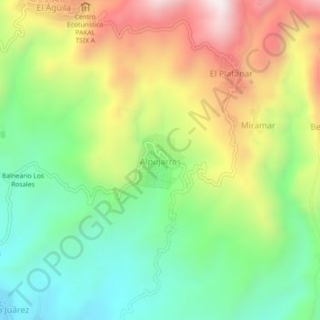Alpujarras topographic map, elevation, terrain