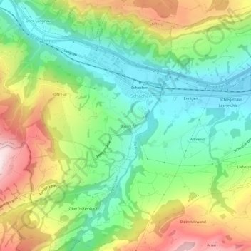 Büelm topographic map, elevation, terrain