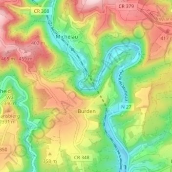 Willspull topographic map, elevation, terrain