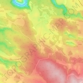 La Pannonie topographic map, elevation, terrain