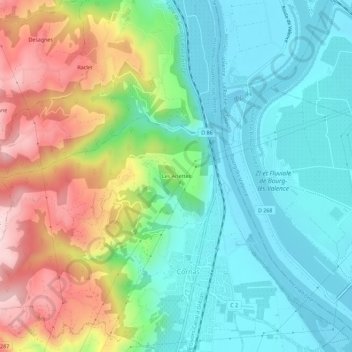 Les Arlettes topographic map, elevation, terrain