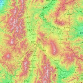 Suwa topographic map, elevation, terrain