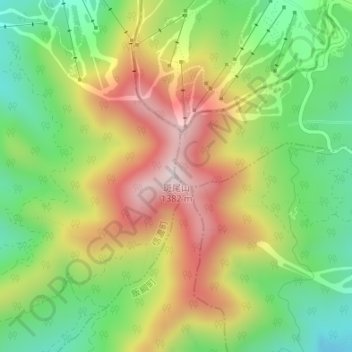 Madarao Yama topographic map, elevation, terrain