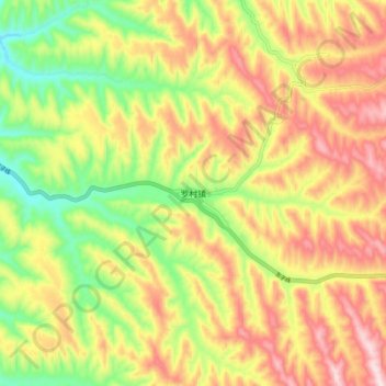 罗村镇 topographic map, elevation, terrain