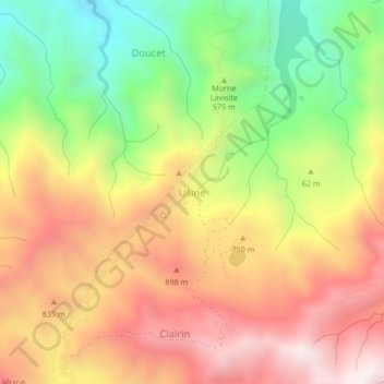 Usine topographic map, elevation, terrain