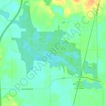Moonlight topographic map, elevation, terrain