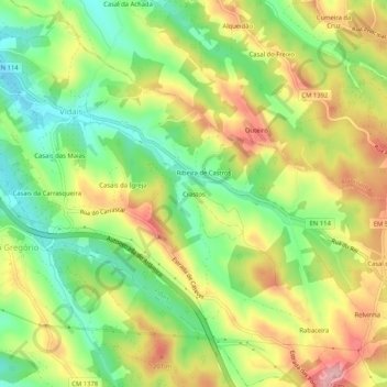 Crastos topographic map, elevation, terrain